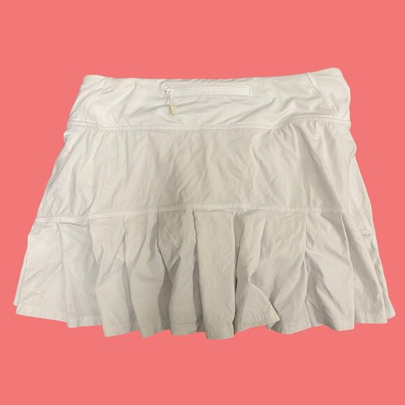 Lululemon White Pleated Athletic Skort (Size 4 Tall) Built-In Shorts - Tennis - Picture 4 of 10
